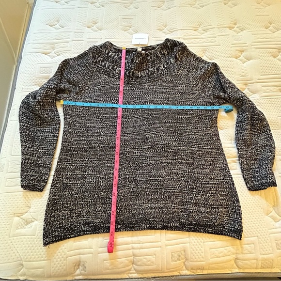 NWT Croft & Barrow black white gray knit sweater Size XL - Picture 12 of 12